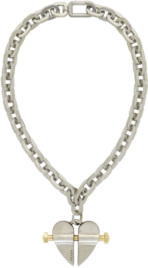 silver prada necklace